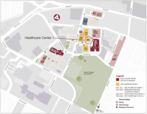 Map of Health Sciences Campus HC1